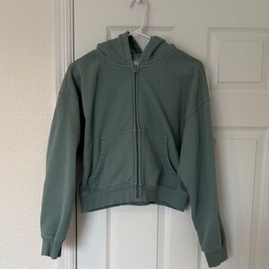 TNA Green Zip-Up Hoodie Jacket